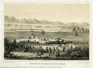 Camp Scene In The Mojave Valley Of Rio Colorado — John Caldwell Tidball