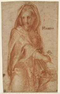 Weibliche Figur Mit Bedecktem Kopf (studie Für Eine Figur Im Fresko Der Heimsuchung In Der Santissima Annunziata) — Jacopo Pontormo