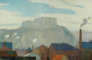Nottingham Castle The Centre Of Medieval England (london, Midland And Scottish Railway Poster Artwork) — Sir John Alfred Arnesby Brown