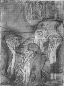 Painted Composition Draft Jusisprudenz — Gustav Klimt