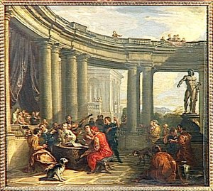 Concert Donne Dans L'interieur D'une Galerie Circulaire D'ordre Dorique — Giovanni Paolo Panini