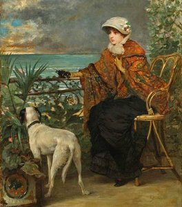 Lady With A Dog — Alfred Émile Léopold Stevens