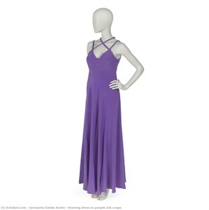Evening Dress In Purple Silk Crepe — Germaine Émilie Krebs