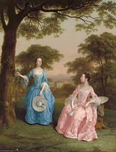 Alicia Og Jane Clarke Af Walford Court, Ross On Wye, Herefordshire — Arthur Devis