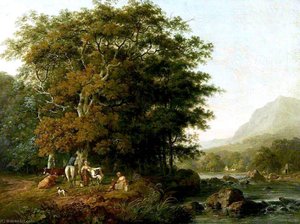 Milkmaids In A Welsh Landscape — George Barret The Elder