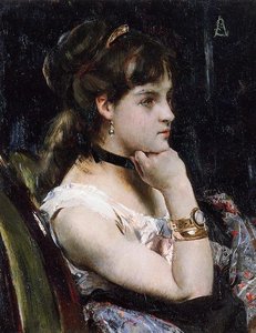 Woman Wearing A Bracelet — Alfred Stevens