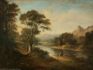 River Landscape With Ruined Castle — Alexander Nasmyth