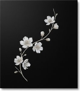Ephemeral Grace: A Monochromatic Study of Silent Blossoms in Infinite Shadow