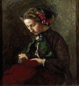 Effie With Foxgloves In Her Hair (the Foxgloves) (euphemia 'effie' Chalmers Gray, 1828–1898, Mrs John Ruskin) — Sir John Everett Millais