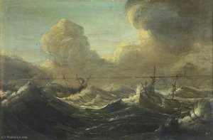 Ships In A Storm — Pieter The Elder Mulier