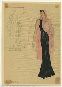 Black Grecian Gown With Pink Cape — Lucie Ritter Marcus