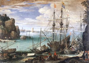 View Of A Port — Paulus Bril