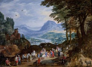 A Mountainous Road Scene With The Story Of Saint Peter And Cornelius — Joos De Momper