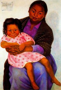 Portrait Of Madesta And Inesita — Diego Rivera
