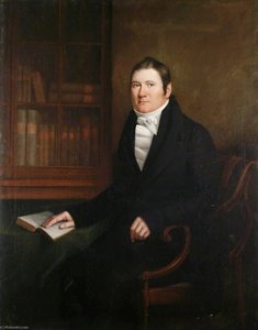 Portrait Of A Man Sitting At A Table With An Open Book — William Shiels