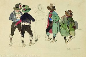 Five Studies Of Native Costumes — Peter Fendi