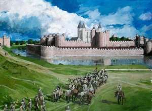 Reconstructed View Of The Tower Of London, Edward I's Completed Outer Wall, 1300 — Ivan Lapper