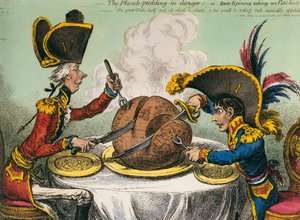 Le Pudding Aux Prunes En Danger — James Gillray