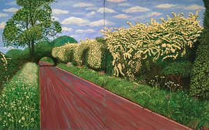Hawthorne Blossom Near Rudston — David Hockney