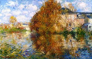 La Maison Cauchois, Bords De L'eure, Autumne — Gustave Loiseau