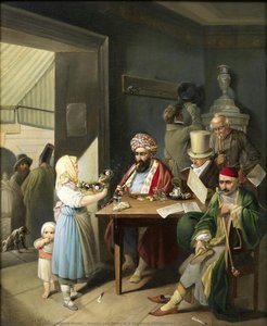Greeks And Turks In A Viennese Coffeehouse — Theodor Leopold Weller