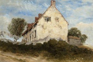 A Cottage On A Hillside — David Cox The Elder