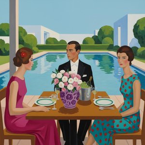 Symmetrie Der Einsamkeit: Eine Geometrische Studie In Cyan Und Magenta-serenität — Marion Delorme