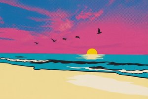 Cyan Horizon: The Halftone Solstice — Thibault Lemoine
