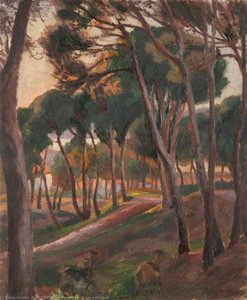 A Wooded Landscape With Goats — Roger Eliot Fry