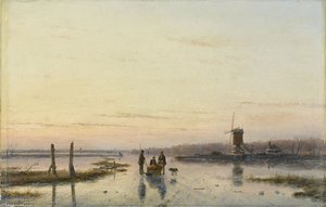 Ice Scene With Mill — Andreas Schelfhout