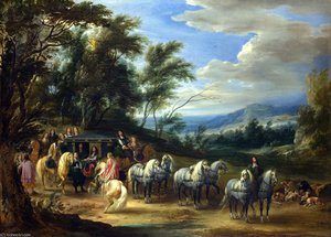 Philippe François D'arenberg Meeting Troops — Adam Frans Van Der Meulen
