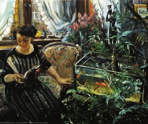 Woman By A Goldfish Tank — Lovis Corinth