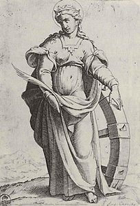 St. Catherine, From The Episode "holy Women" — Agostino Carracci