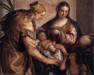Holy Family With St Barbara And The Infant St John — Paolo Veronese