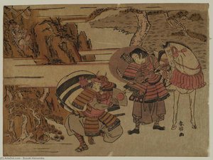 Kumagai Naozane And Taira No Atsumori At Ichinotani — Suzuki Harunobu