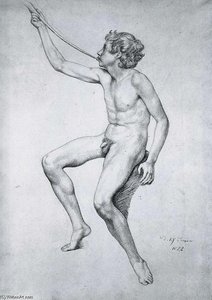 Seated Boy Playing A Pipe — Julius Schnorr Von Carolsfeld