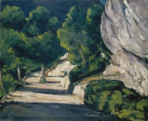 Landscape. Road With Trees In Rocky Mountains — Paul Cézanne