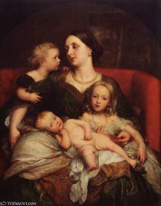 Mrs George Augustus Frederick Cavendish Bentinck And Her Children — Frederick Waters (william) Watts