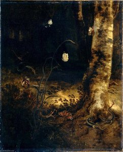 Forest Floor Still Life With Butterflies And Reptiles — Otto Marseus Van Schrieck