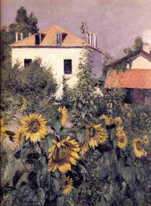 Sunflowers, Garden At Petit Gennevilliers — Gustave Caillebotte