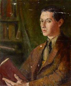 Portrait Of An Unknown Young Man With A Book In A Library