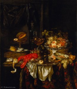 Banquet (1667) (141 X 122) (los Angeles, Lacma) — Abraham Hendricksz. Van Beyeren