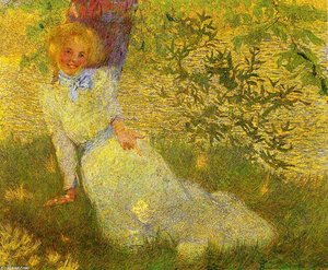 Young Girl By A Stream — Phillip Leslie Hale