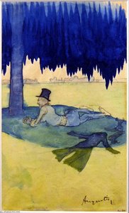 Man Sheltering Beneath A Tree — Louis Anquetin