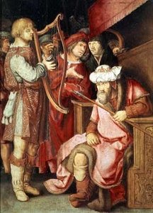 David Plays The Harp Before Saul — Lucas Van Leyden