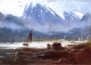 The Harbor At Skjervøy — Peder Balke