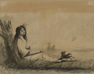 Women Reclining With Leashed Dog (from Laurence Sterne, A Sentimental Journey, 1768) — Άλφρεδος Γιακόμπς Μίλερ