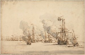 La Battaglia Navale Di La Hogue, C. 1701 — Willem Van De Velde Il Giovane