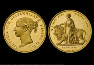 Una And The Lion Five Pound Coin — Royal Mint, George William De Saulles