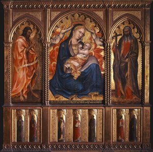 Madonna Of Humility With Saints John The Baptist And Andrew; Below: Seven Standing Saints — Taddeo Di Bartolo